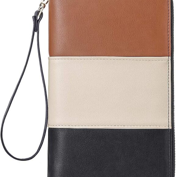 Women's Leather RFID Bifold Wallet Large Capacity Organizer with Zipper - Picture 1 of 8